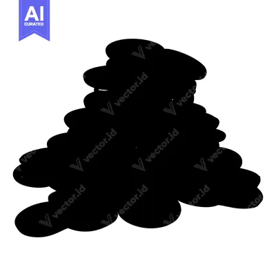 Popular premium asset: A Stack of Round Objects in Silhouette
