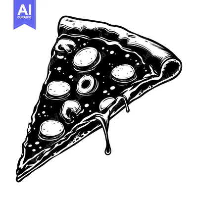 Popular premium asset: A Slice of Pizza with Cheese, Olives, and Mushrooms