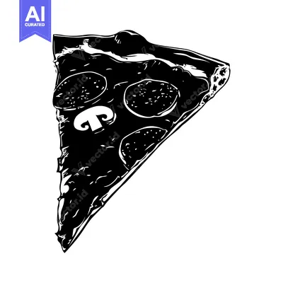 Aset premium populer: A Single Slice of Pepperoni and Mushroom Pizza