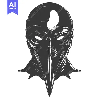 Aset desain premium: A Detailed Illustration of a Plague Doctor's Mask