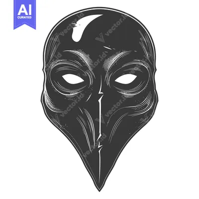 Aset desain premium: A black and white illustration of a masquerade mask