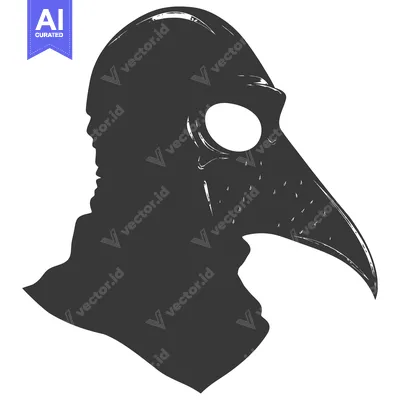 Premium design asset: Silhouette of a Person Wearing a Plague Doctor Mask