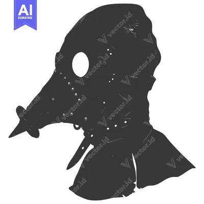 Aset premium populer: Silhouette of a Person Wearing a Plague Doctor Mask