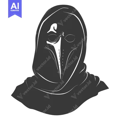 Premium design asset: A silhouette of a person wearing a plague doctor mask