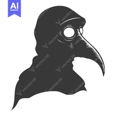 Popular premium asset: Silhouette of a Person Wearing a Plague Doctor Mask