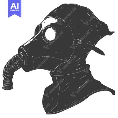 A Silhouette of a Person Wearing a Gas Mask