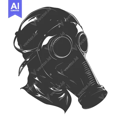 A Hand-Drawn Illustration of a Gas Mask