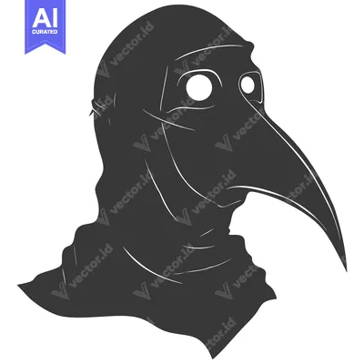 Aset premium populer: Black and White Silhouette of a Plague Doctor