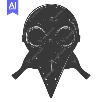 Popular premium asset: Silhouette of a Vintage Plague Doctor Mask with Goggles