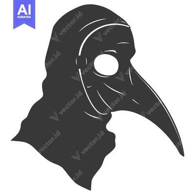 Aset premium populer: Silhouette of a Plague Doctor's Mask with Hood