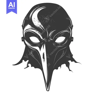 Popular premium asset: Black and White Illustration of a Long-Nosed Mask