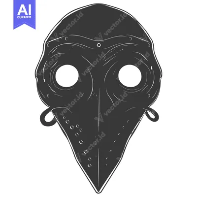 Premium design asset: A Black and White Sketch of a Plague Doctor's Mask