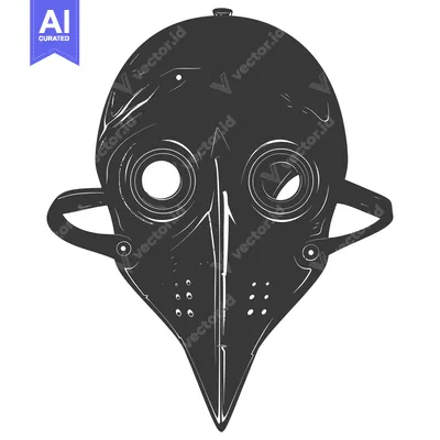 Popular premium asset: Black and White Illustration of a Bird-like Mask