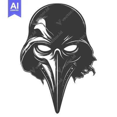 Popular premium asset: Black and White Illustration of a Plague Doctor Mask