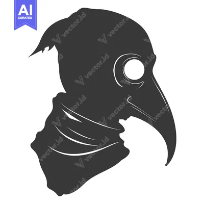 Aset premium populer: Silhouette of a Person Wearing a Plague Doctor Mask