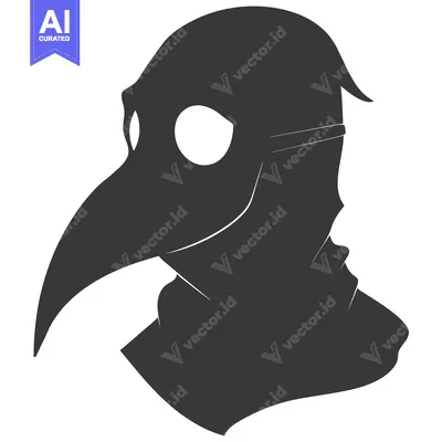 Silhouette of a Person Wearing a Plague Doctor Mask