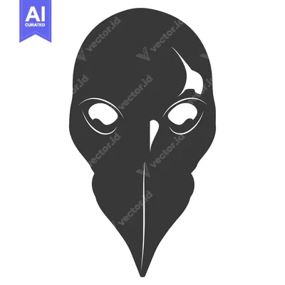 A Black and White Mask With a Long Nose