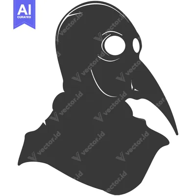 Aset premium populer: Silhouette of a Person Wearing a Plague Doctor Mask