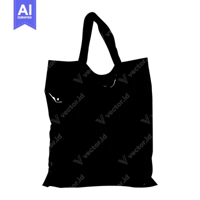 Aset premium populer: Black and White Silhouette of a Tote Bag