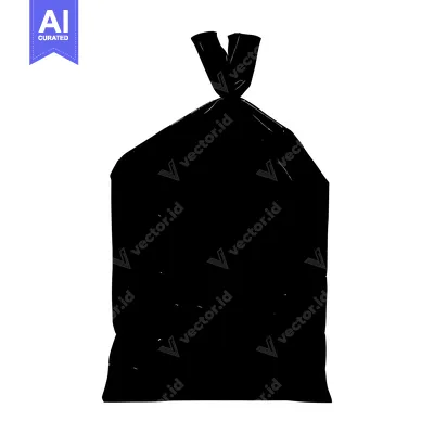Aset premium populer: Black Silhouette of a Trash Bag
