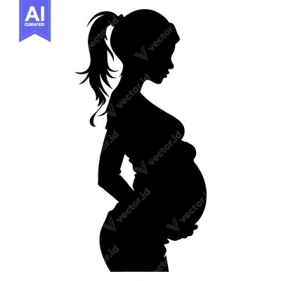 Popular premium asset: Silhouette of a Pregnant Woman in Profile