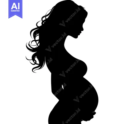 Silhouette of a Pregnant Woman Holding Her Belly