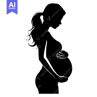 Aset premium populer: Silhouette of a Pregnant Woman with Hands on Her Belly