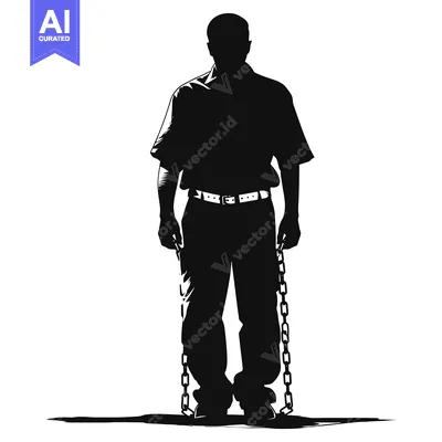 Silhouette of a Man in Chains