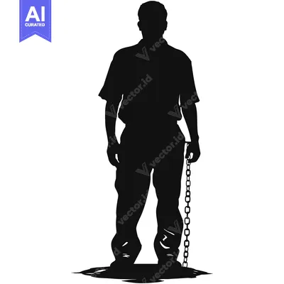 Popular premium asset: Silhouette of a Man Holding a Chain