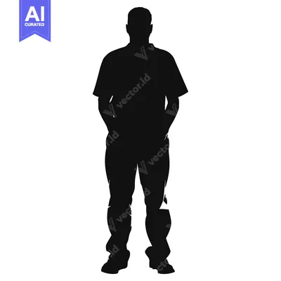 Premium design asset: Silhouette of a Man Standing with Hands in Pockets