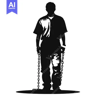 Popular premium asset: Silhouette of a Man Chained to a Ground