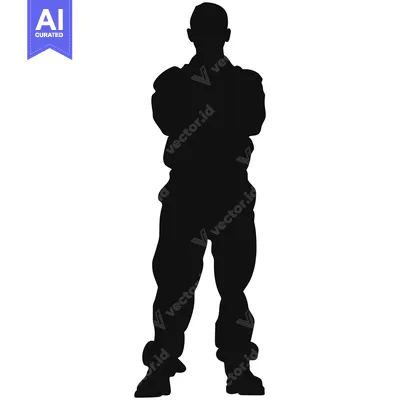Aset premium populer: Silhouette of a Man Standing with Arms Crossed