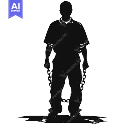 Popular premium asset: Silhouette of a man chained at the ankles
