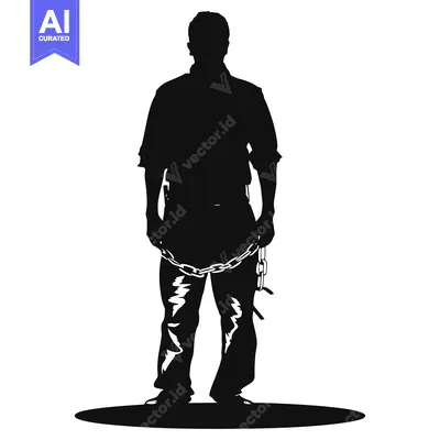 Premium design asset: Silhouette of a Man in Chains