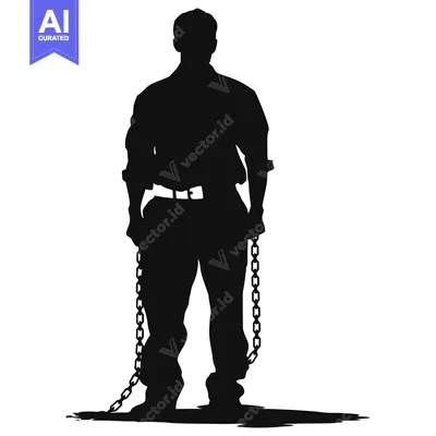 Aset premium populer: Silhouette of a Man in Chains