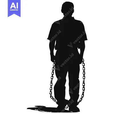 Aset premium populer: Silhouette of a Man with Chains Around His Ankles