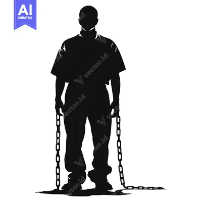 Aset premium populer: Silhouette of a Man with Chains Around His Ankles
