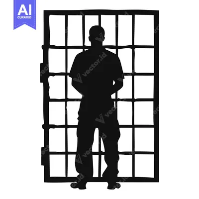 Popular premium asset: Silhouette of a Person Standing Behind Bars