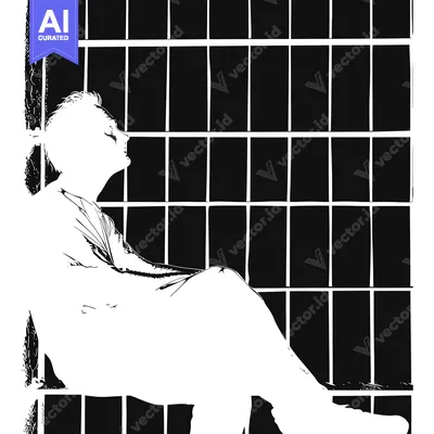 Silhouette of a Person Sitting in Front of a Grate