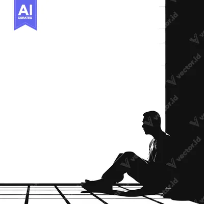 A Man Sitting In The Shadows By A Window