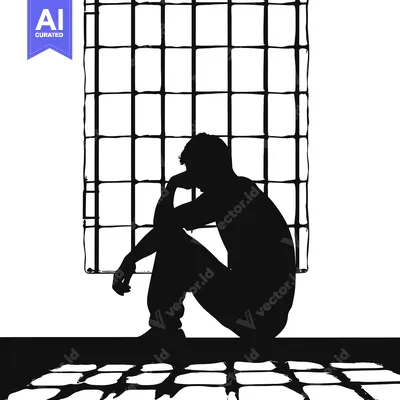 Aset premium populer: Silhouette of a Person Sitting by a Window