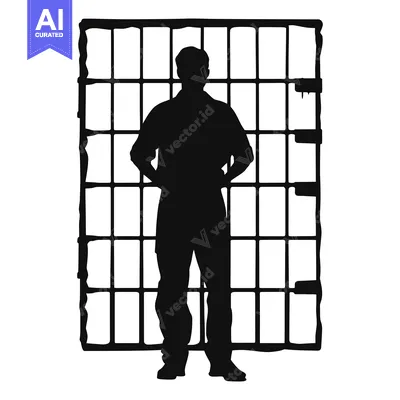 Popular premium asset: Silhouette of a Person Standing in Front of a Large Metal Gate