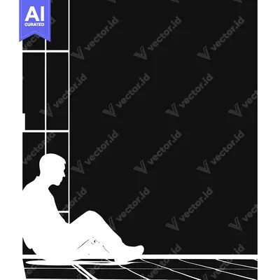Silhouette of a Man Sitting in a Room with a Window