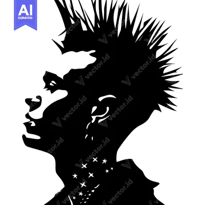 Aset premium populer: Silhouette of a Person with a Spiky Hairstyle
