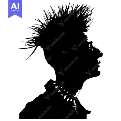 Aset premium populer: Silhouette of a Person with Spiky Hair