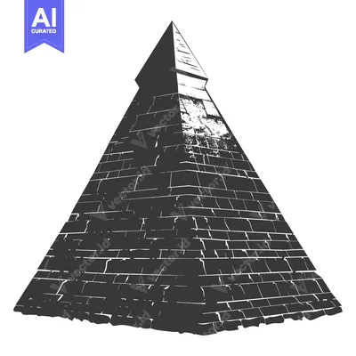 Aset premium populer: A Monochrome Illustration of a Brick-Built Pyramid