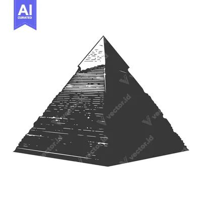 Aset desain premium: A Hand-Drawn Illustration of a Stone Pyramid
