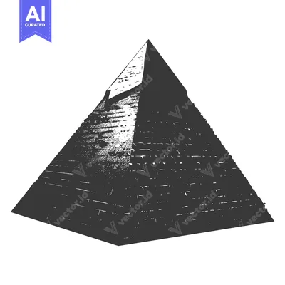 Aset premium populer: A Black and White Illustration of a Pyramid