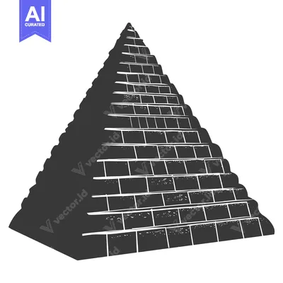 Aset premium populer: A Black and White Illustration of a Pyramid with Layers
