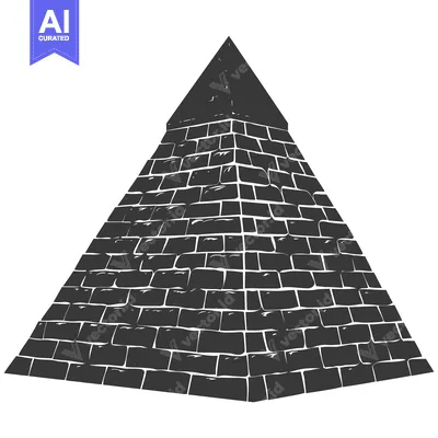 Aset desain premium: A simple silhouette of a brick pyramid